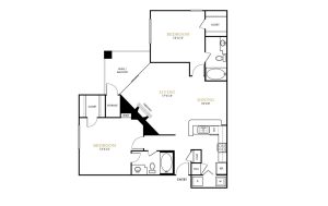 The Lana Floor Plan 2 Bedroom 1 Bath 2 Bed 1 Bath 916 sqft