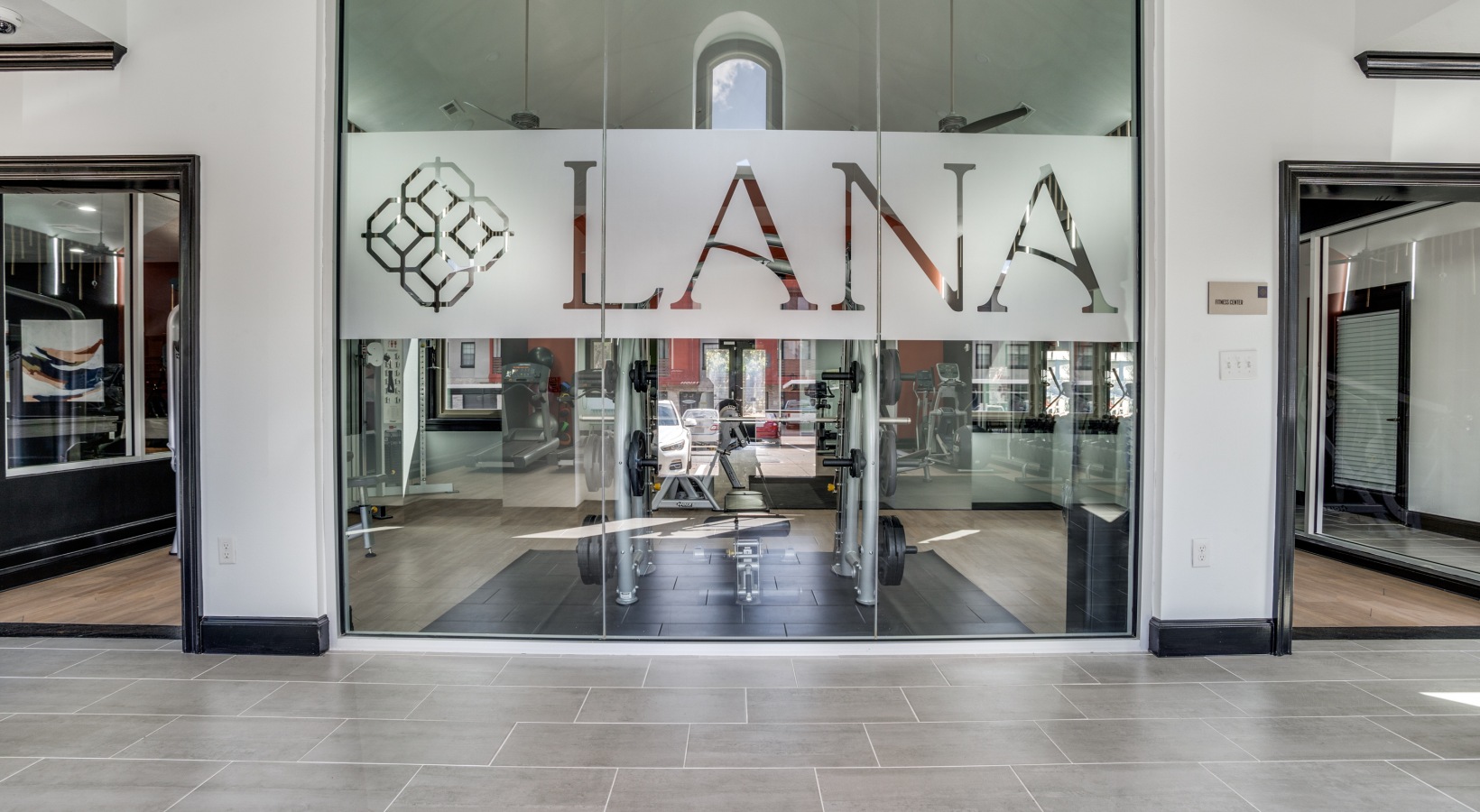 the entrance to a building with the word lana on it at The  Lana